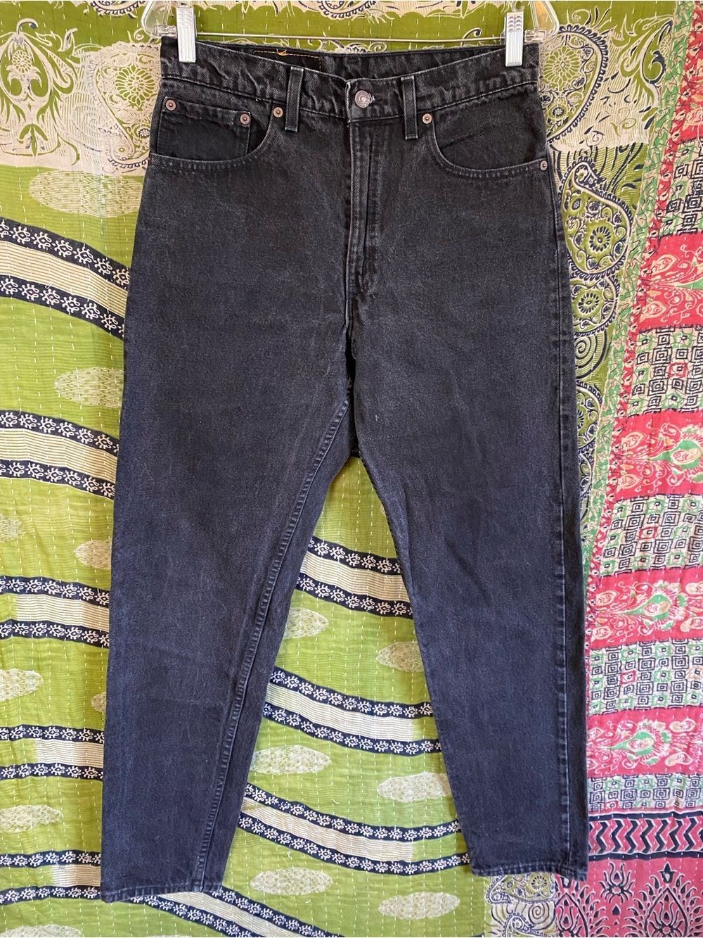 Vintage 90's Levi's Washed Black 550 Relaxed Fit Denim Jeans 32x34 Retro Grunge